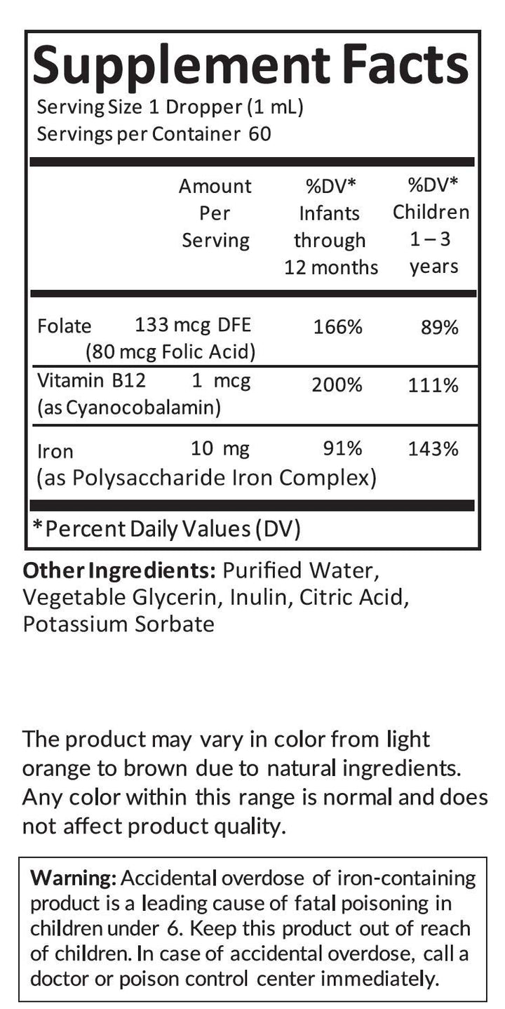 Kiddivit Baby Iron Liquid Drops with Vitamin B12 &a