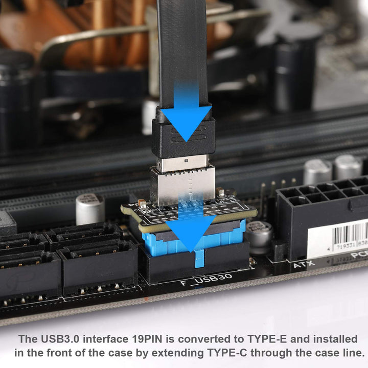 Computer Mainboard USB 3.0 Front 19PIN to 3.1 Type-C Front Panel Header Type-E Adapter 20 to 19 Pin Expansion Card