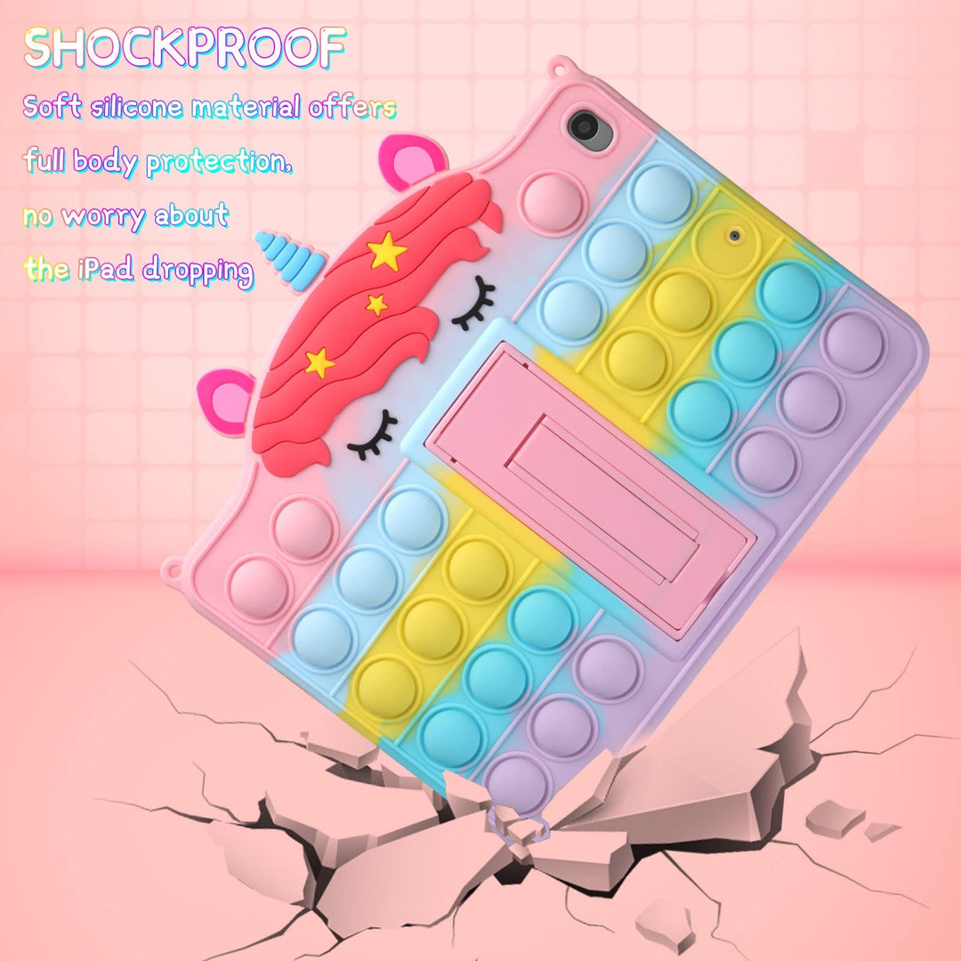 for iPad Mini 5 Case for iPad Mini 4 Case with Kickstand for Girls Women Silicone Fidget Bubble Case Cute Pop Protective Holder Tablet Cover for iPad Mini 5th 4th Generation 7.9 inch