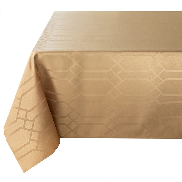 Solid Chagall Spillproof Fabric Table Cloth, for Everyday, Parties, Weddings, &amp; Holiday Tablecloth (60 x 120 Rectangular, Wheat)