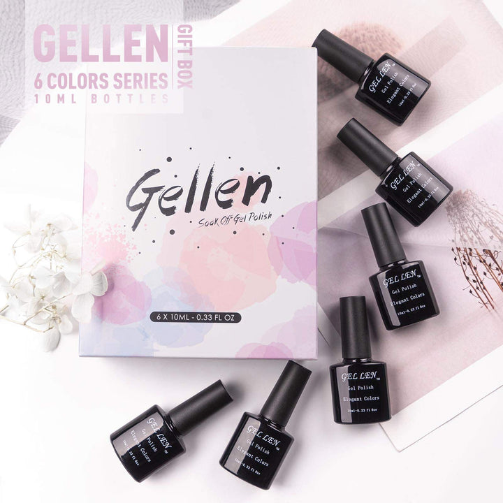 Gel Nail Polish Set - Red Purple Pink Gel Polish Set 6 Colors - Burgundy Red UV Gel Nail Home Manicure Salon Nail Art