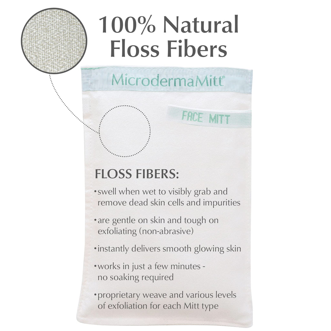 MicrodermaMitt Exfoliating Facial Mitt (100% Natural Floss Silk) - The Original 100% Natural Exfoliating Mitt