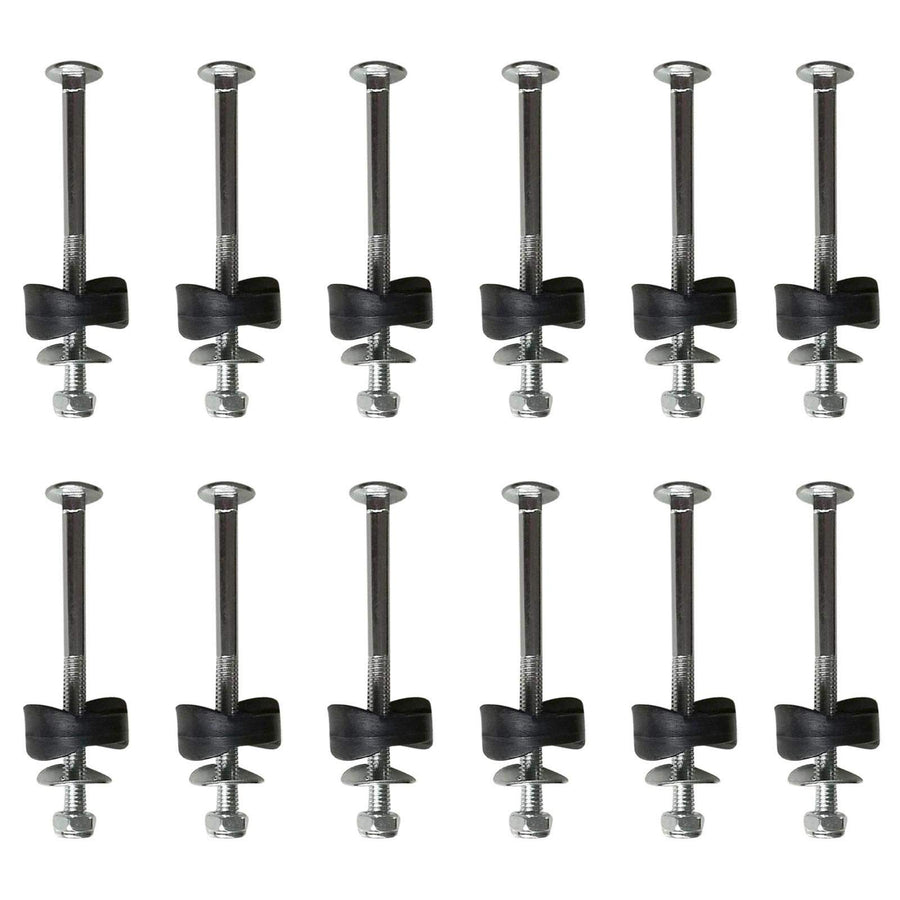 12pcs Trampoline Enclosure Pole Galvanized Steel Spacers Trampoline Screws, Jumping Bed Carriage Screw Nut Screw Square Head Trampoline Screws Peplacement Parts