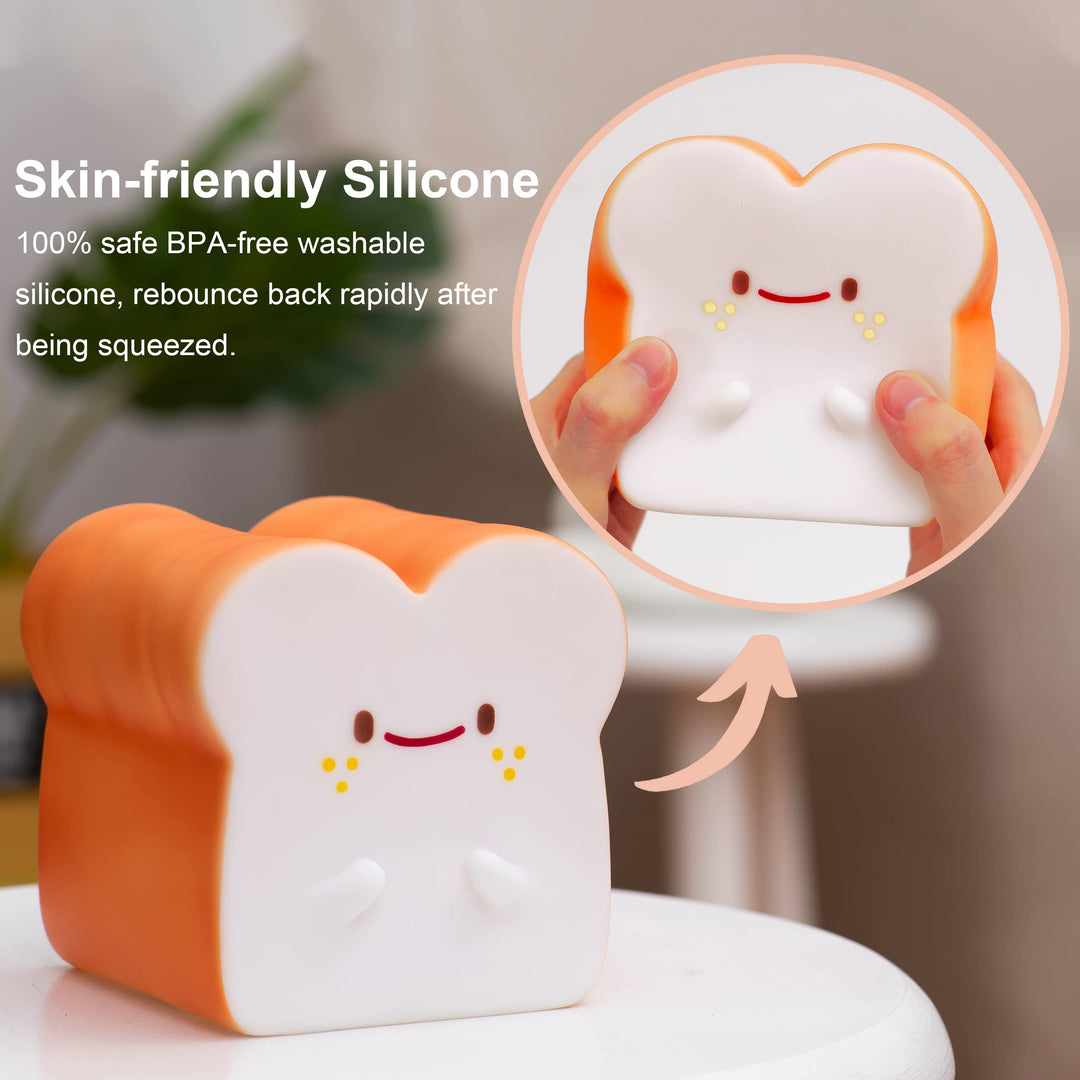 MIVANI Baby Night Light, Cute Bread Toast Lamp for Kids
