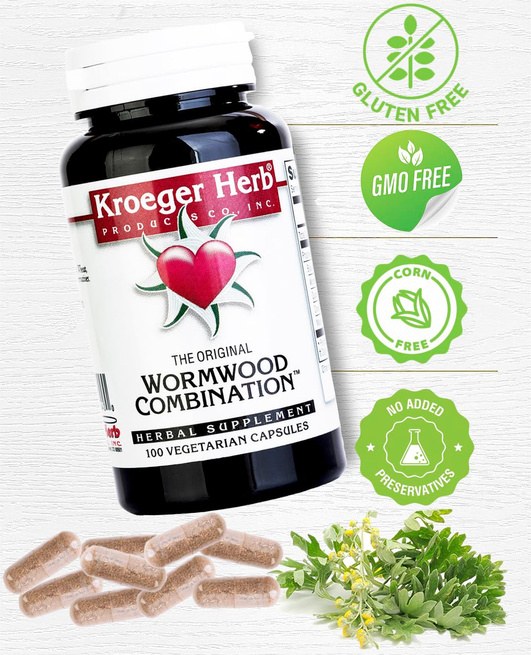 2 Pack -Kroeger Wormwood Combination, 100 V-Cap