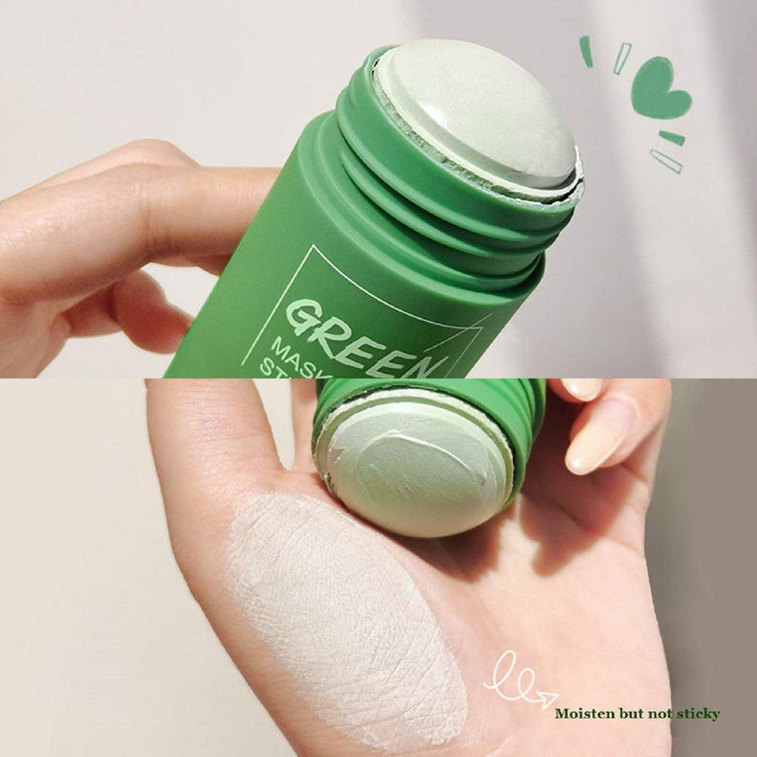 2 Pack Green Tea & Eggplant Purifying Clay Stick , Face Moisturizes Oil Control, Deep Clean Pore, Improves Skin,for All Skin Types Men Women