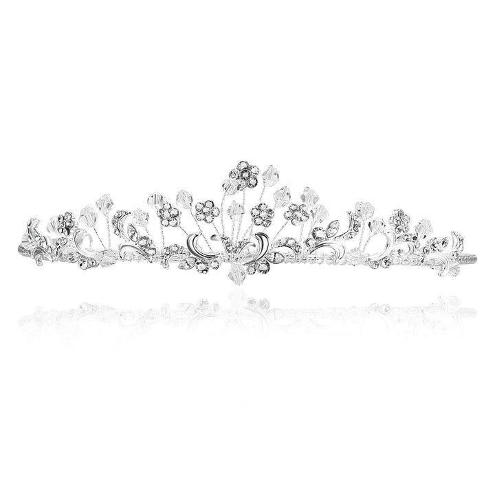 Handmade Bridal Flower Rhinestone Crystal Prom Wedding Crown Tiara T948