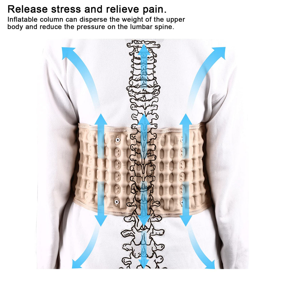 Decompression Back Belt, for Lower Back Pain Relief Lumbar Decompression Belt (Yellow), Men and Women Lumbar Traction Device (29-49 inch Waists)