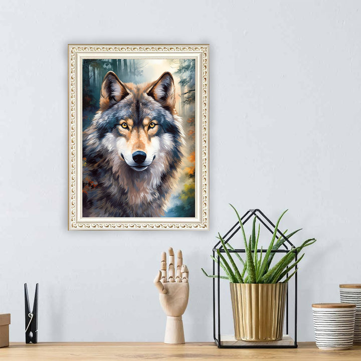 DIY Diamond Art Painting Kits for Adults Wolf, 5D Animal Diamonds Painting Full Round Drill(12x16in)