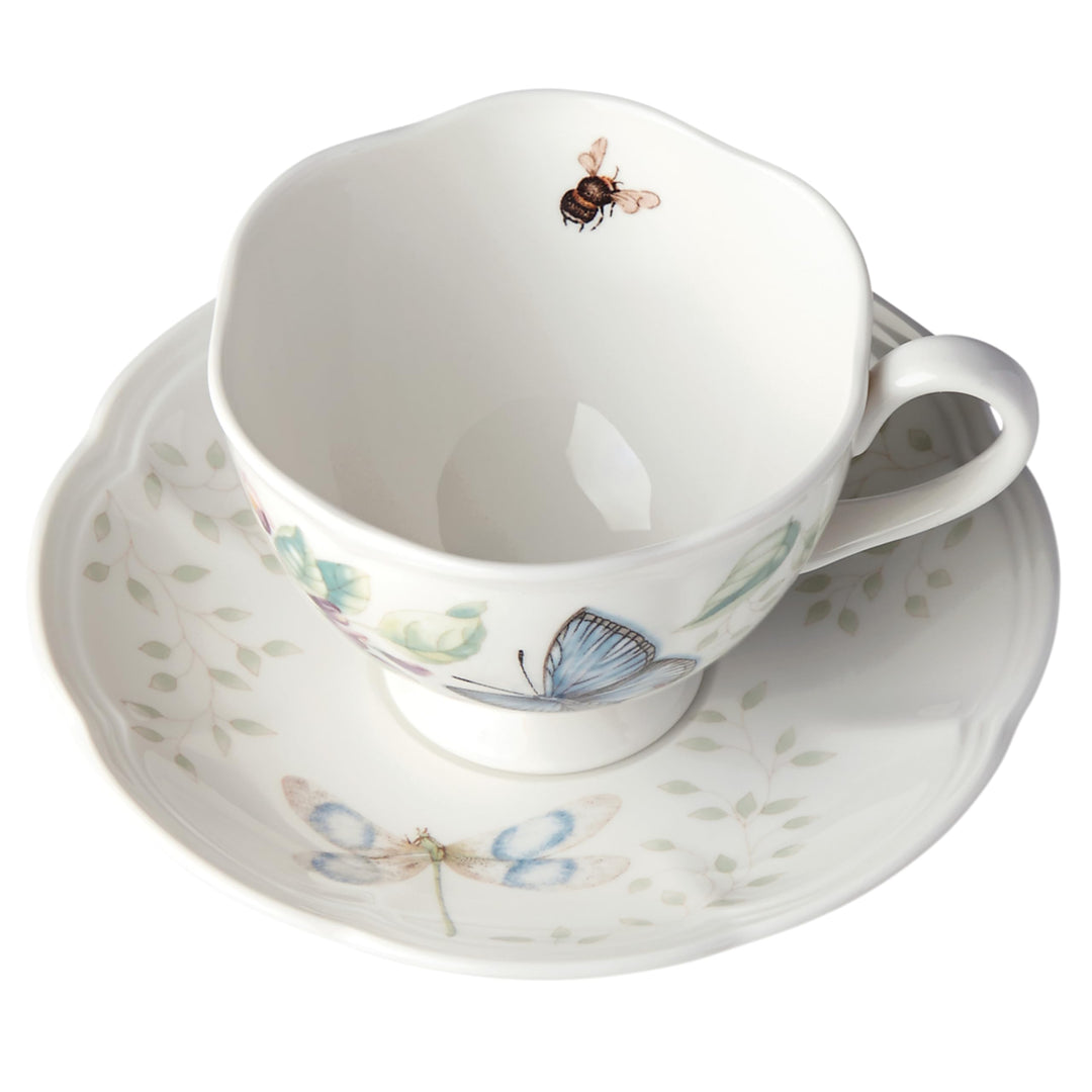 Lenox Porcelain Meadow Cup and Saucer, 1.3 LB, Blue But