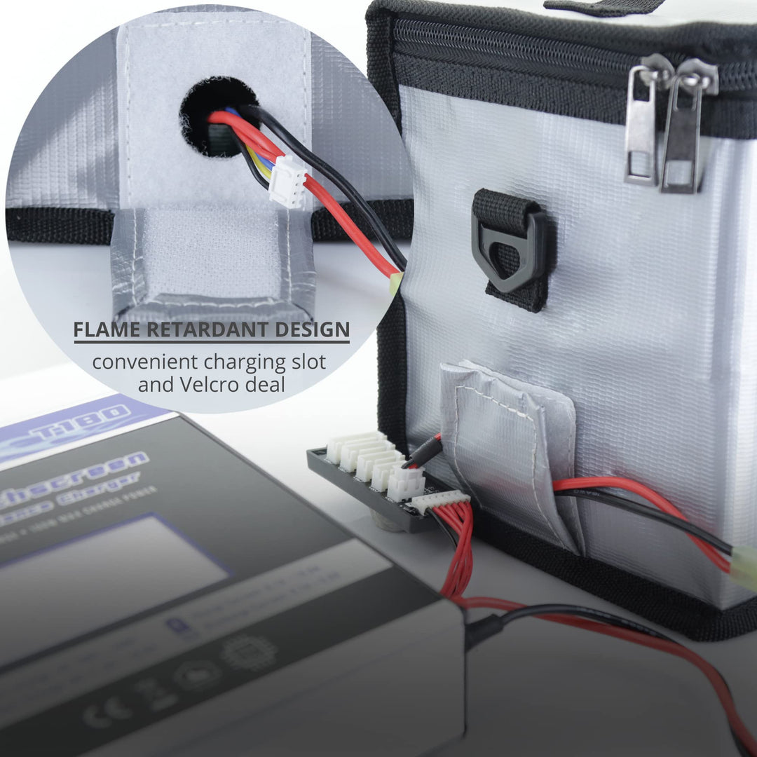 Tenergy Fire Retardant Lipo Zipper Bag for Charging and