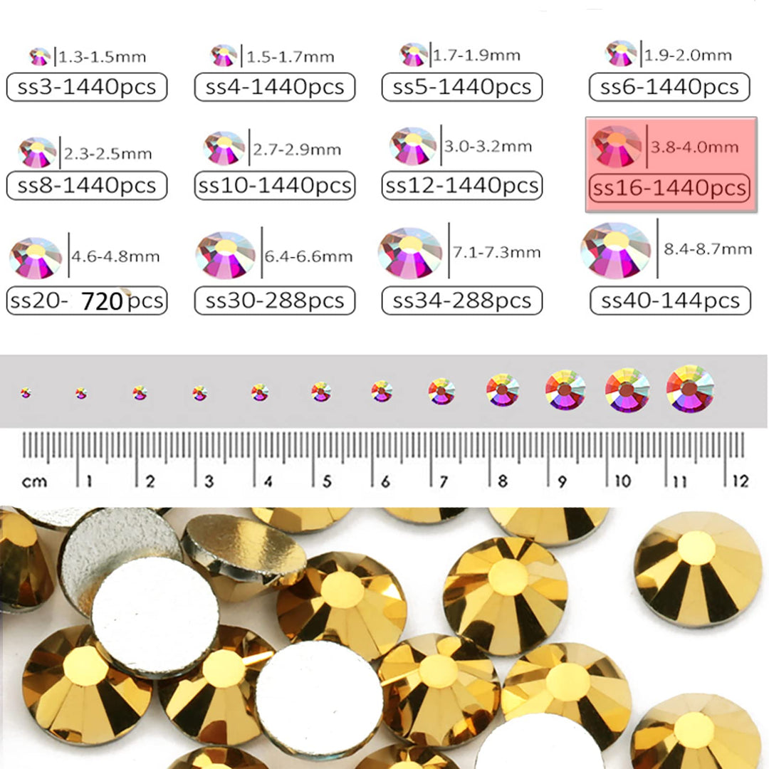 1440 Pieces SS16 Flatback Rhinestones, 4MM Flatback Crystal Rhinestones for Craft Nails Dance Costumes, Non Hotfix Rhinestones (Purple Velvet)