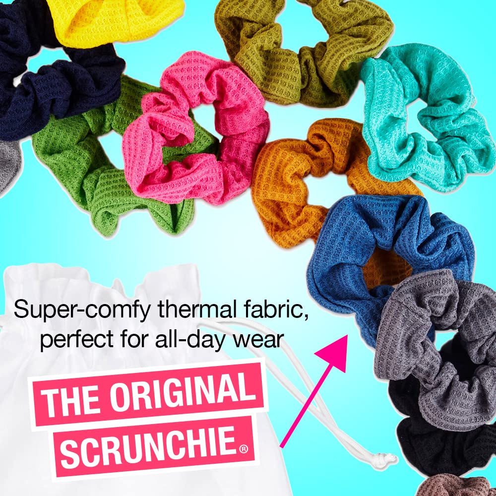 ScunciThe Original Super Comfy &amp; stretch waffle knit scrunchie Pack, assorted 36Count Great for All Hair Textures - True Comfort &amp; Fashion. U Got This!