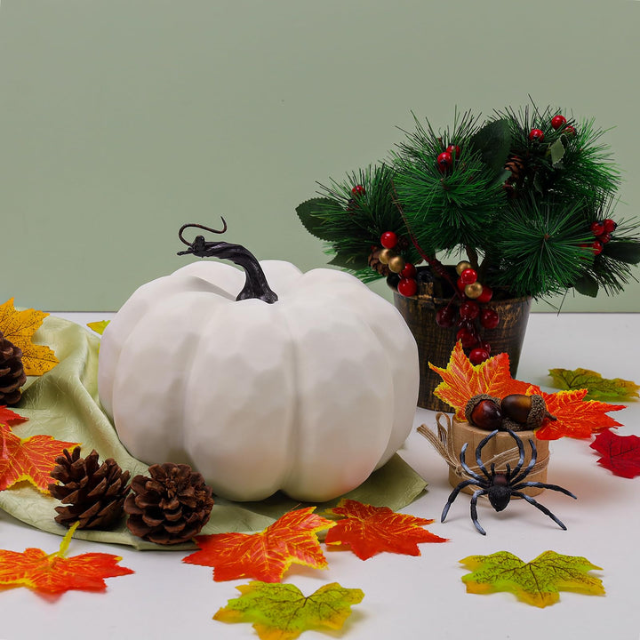Artificial Large Simulation Pumpkins Fake Realistic Fall Harvest Props Faux Foam Simulation Vegetable Decoration Home Halloween Wedding Thanksgiving Holiday