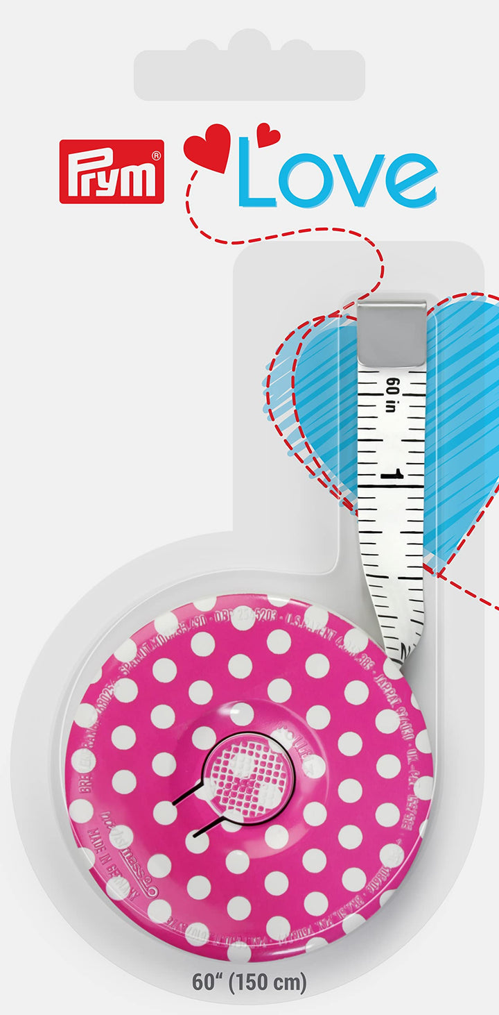 Prym Love Spring Tape Measure, Pink