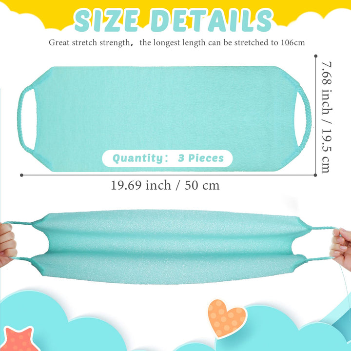 3 Pack Exfoliating Back Scrubber with Handles Exfoliati