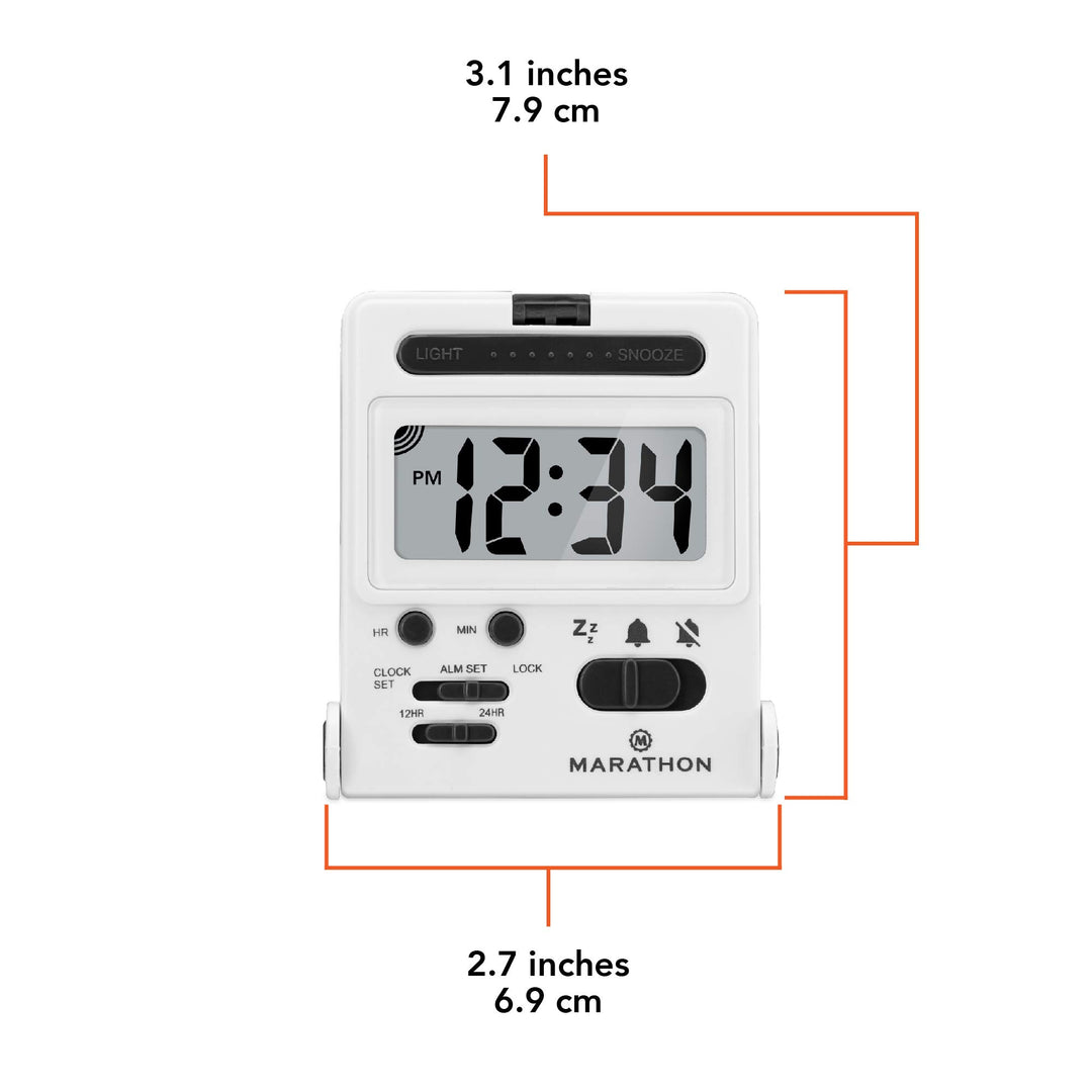 Foldable Compact Travel Alarm Clock with Locking Mechanism