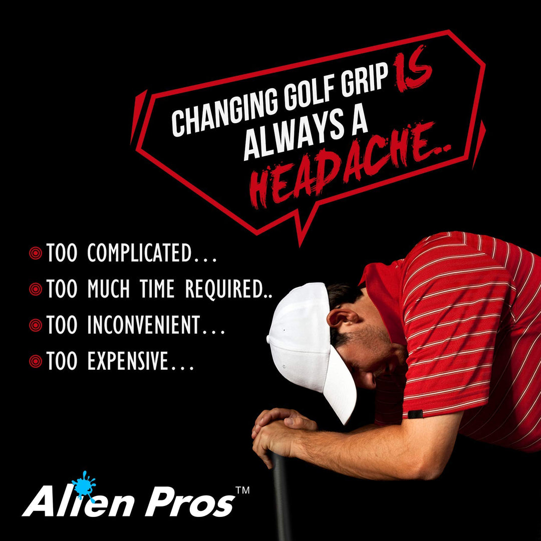 ALIEN PROS Golf Grip Wrapping Tapes (3-Pack) - Innovative Golf Club Grip Solution - Enjoy a Fresh New Grip Feel in Less Than 1 Minute (3-Pack, Skull Black), one size