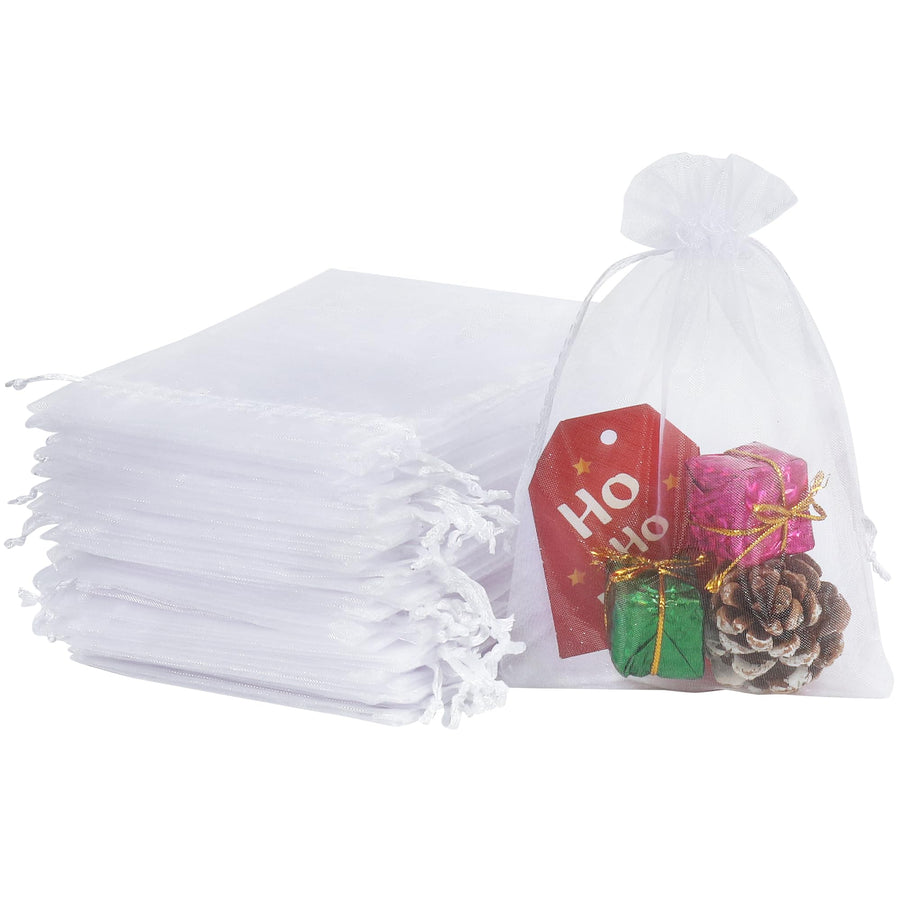 HRX Package 100pcs White Organza Bags, 4x 6 Wedding Fav