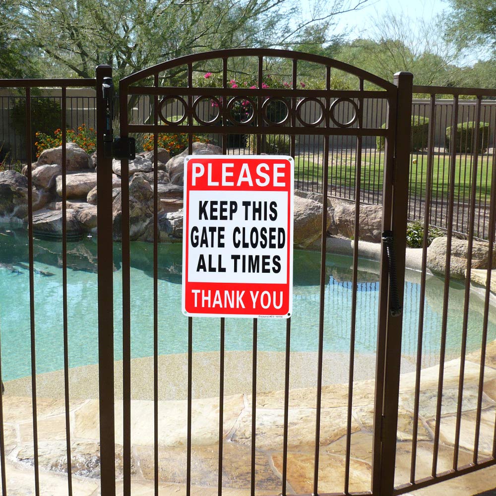 2-Pack Please Keep This Gate Closed Sign 10x 7 .04 Aluminum Reflective Sign Rust Free Aluminum-UV Protected and Weatherproof
