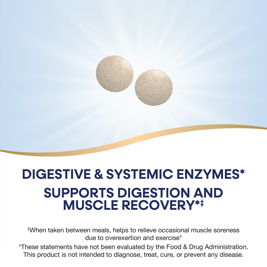 Nature&#39;s Way Mega-Zyme, Pancreatic &amp; Systemic Enzymes*, Relieves Occasional Muscle Soreness Due to Overexertion and Exercise,* Digestive Support*, 200 Tablets (Packaging May Vary)