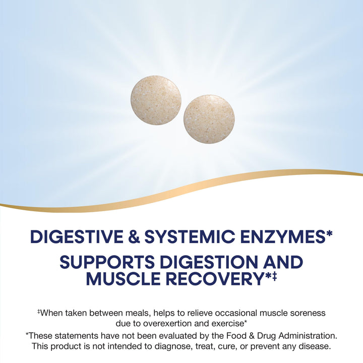 Nature&#39;s Way Mega-Zyme, Pancreatic &amp; Systemic Enzymes*, Relieves Occasional Muscle Soreness Due to Overexertion and Exercise,* Digestive Support*, 200 Tablets (Packaging May Vary)