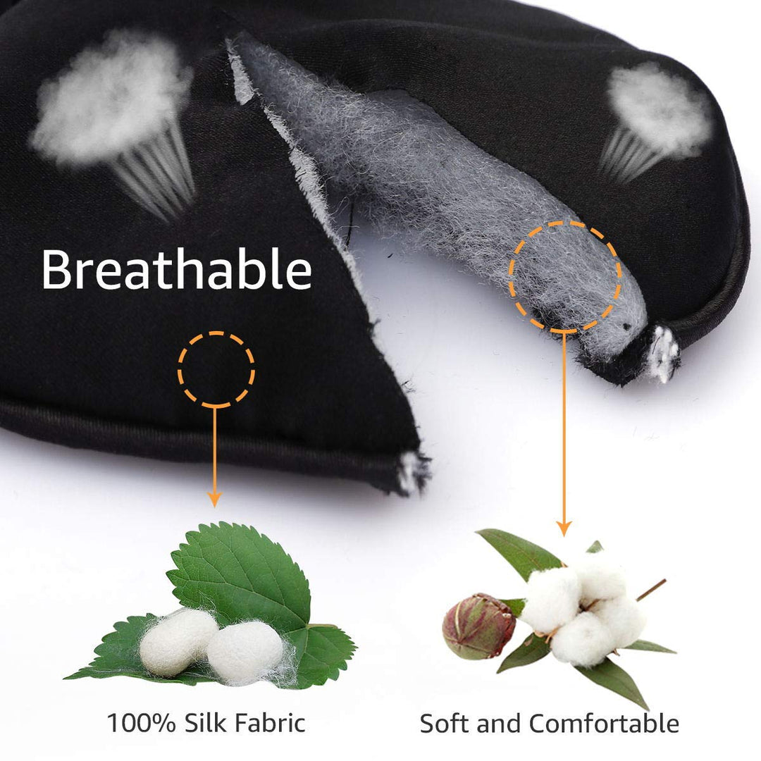 eZAKKA 2 Pieces Silk Eye Patch Elastic Eye Patches Lazy