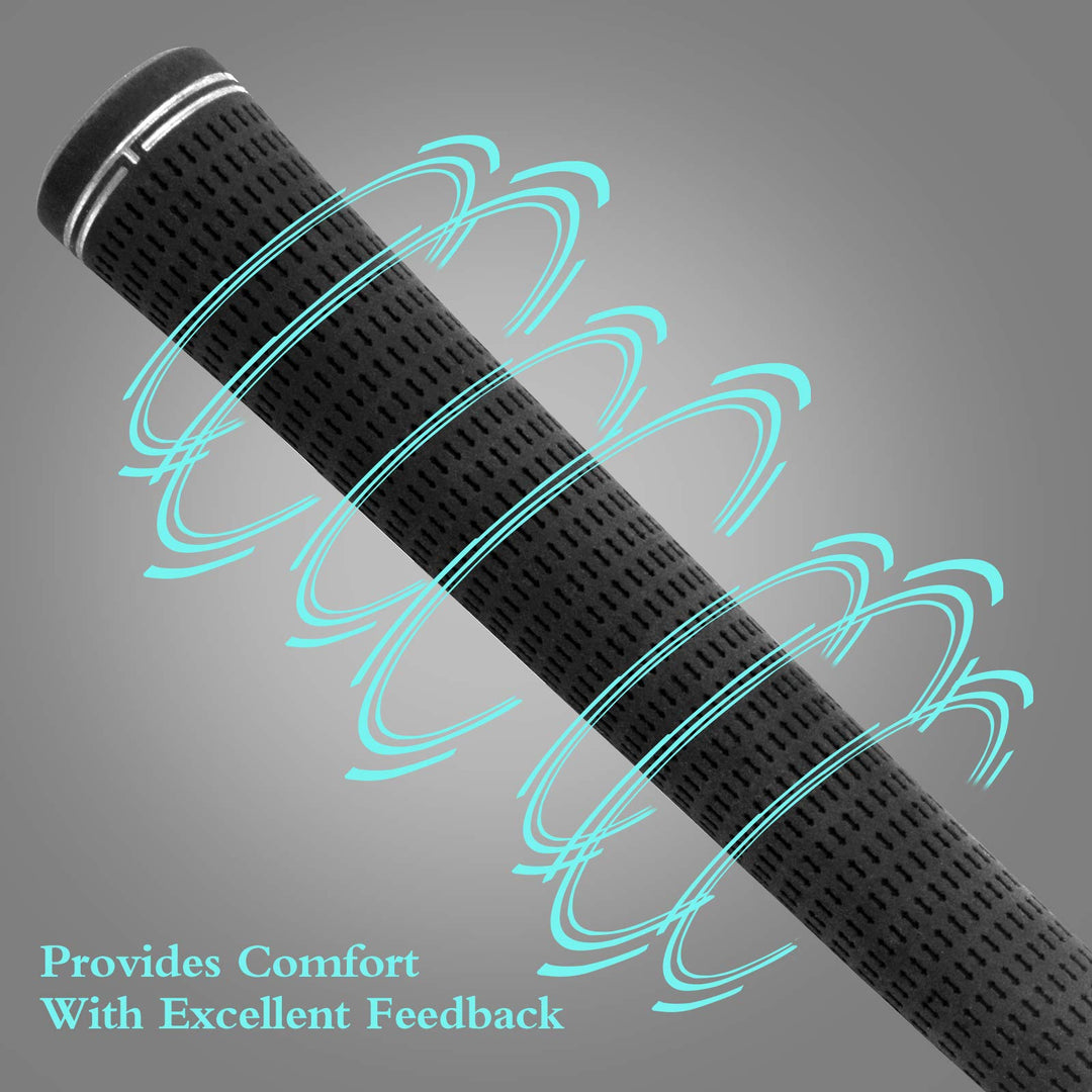YAMATO Black Nature Rubber Golf Grips Set Packed with 13 Piece Mid Size Golf irons Grips,All Weather Golf Grip