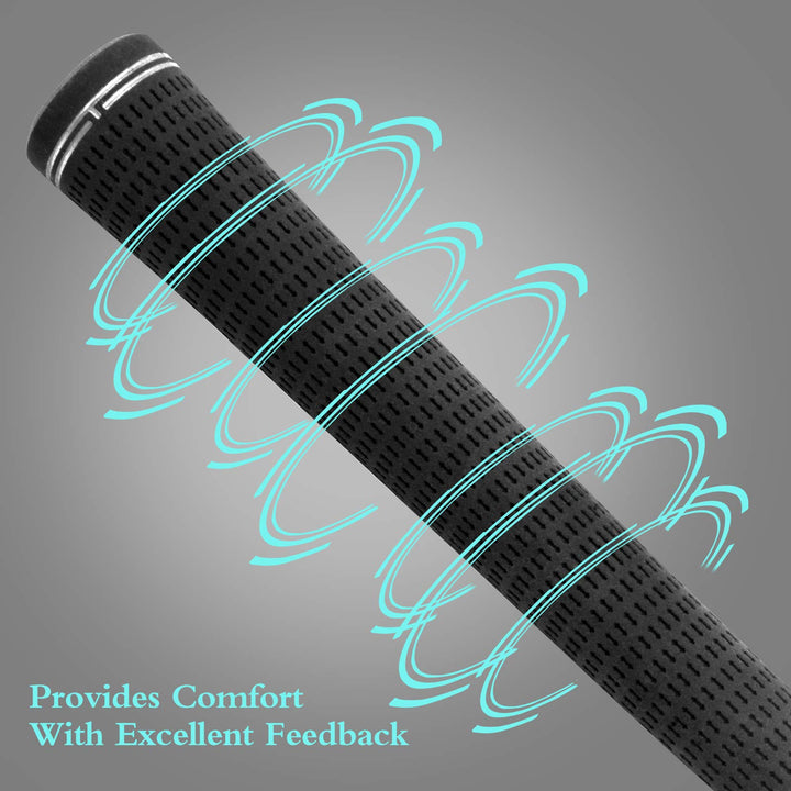 YAMATO Black Nature Rubber Golf Grips Set Packed with 13 Piece Mid Size Golf irons Grips,All Weather Golf Grip