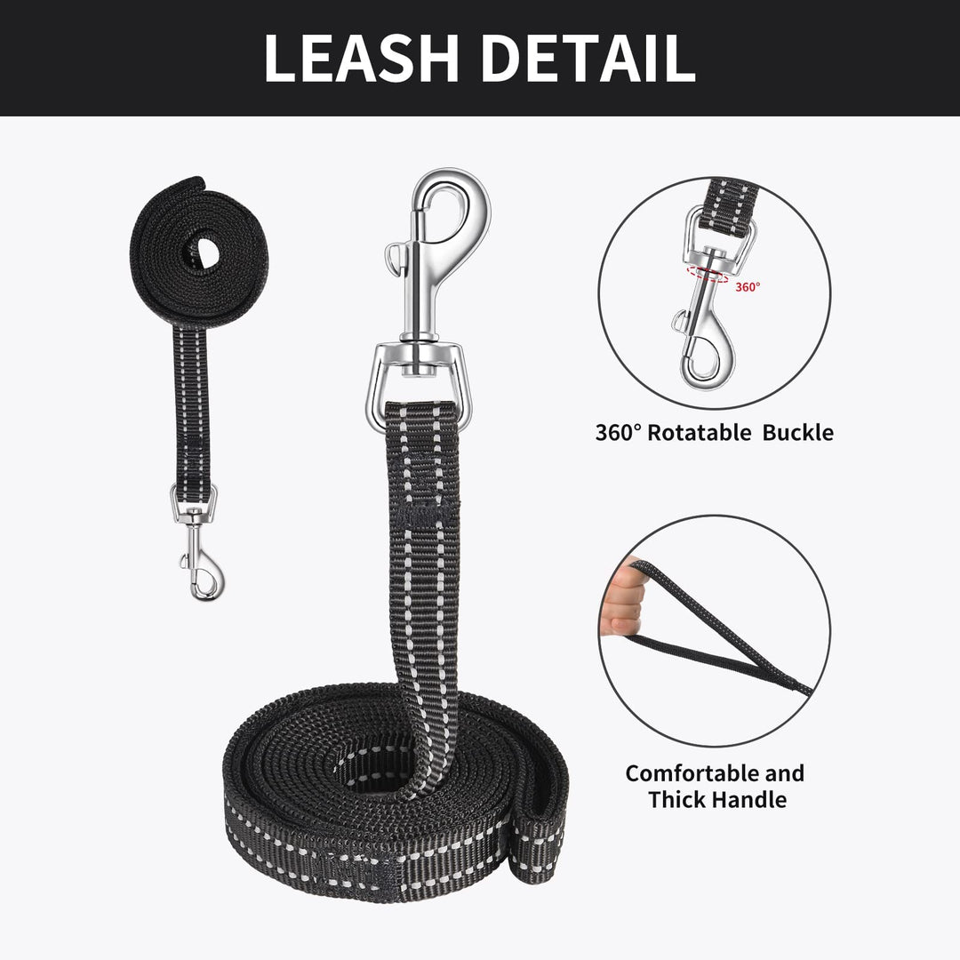 Small Dog Harness with Leash Set, No Escape Easy Walk Puppy Harnesses for Training Walking, Step-in Reflective Soft Dogs Vest for XS S Medium Extra-Small Large Sized Dog(Blackwhite,S)