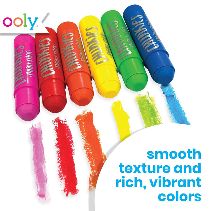 Chunkies 12 Mess Free Paint Sticks For Kids, Tempera Paint Sticks Kid Safe Colors, No Mess Quick Drying Art Supplies for Toddlers and Kids