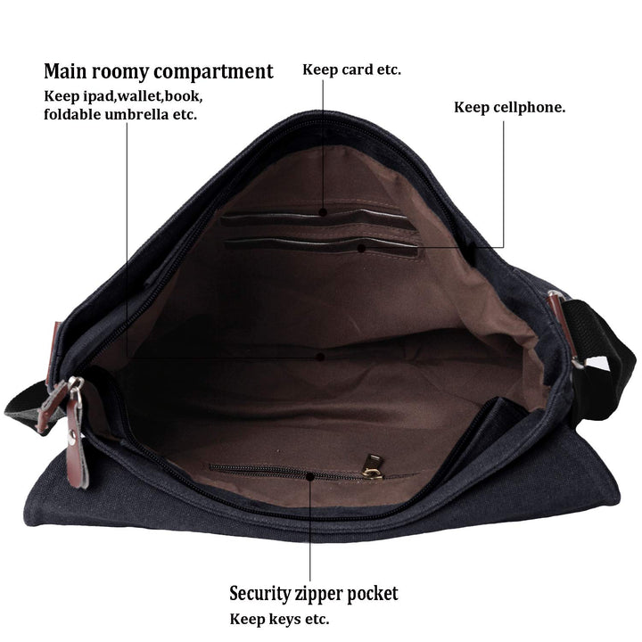 Vintage Canvas Satchel Messenger Bag for Men Women,Trav