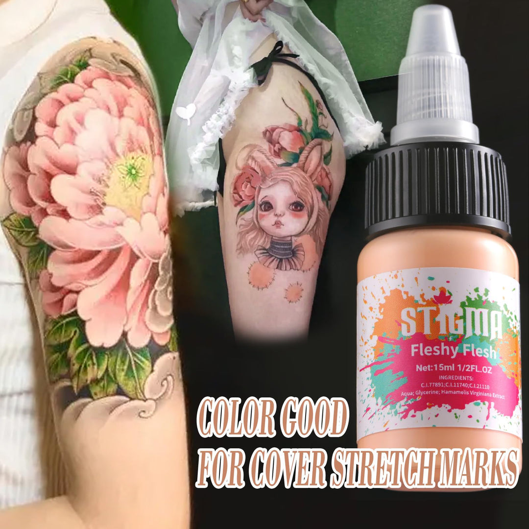 Professional Tattoo Ink Color Set 14 Colors with 15 ml 1/2oz per Bottle Tattoo Ink Set for Tattoo Artist and Beginners Tattoo Supplies TI4003-15-14