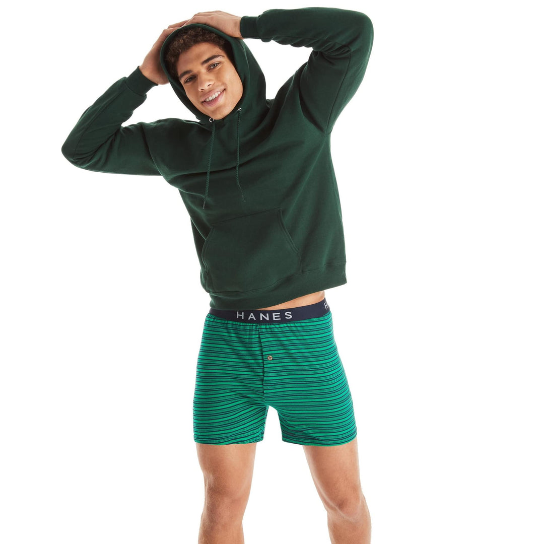 Men&#39;s Ultimate Dyed Exposed Knit Boxer with Exposed Comfort Flex Waistband, Assorted - 5 Pack, Medium