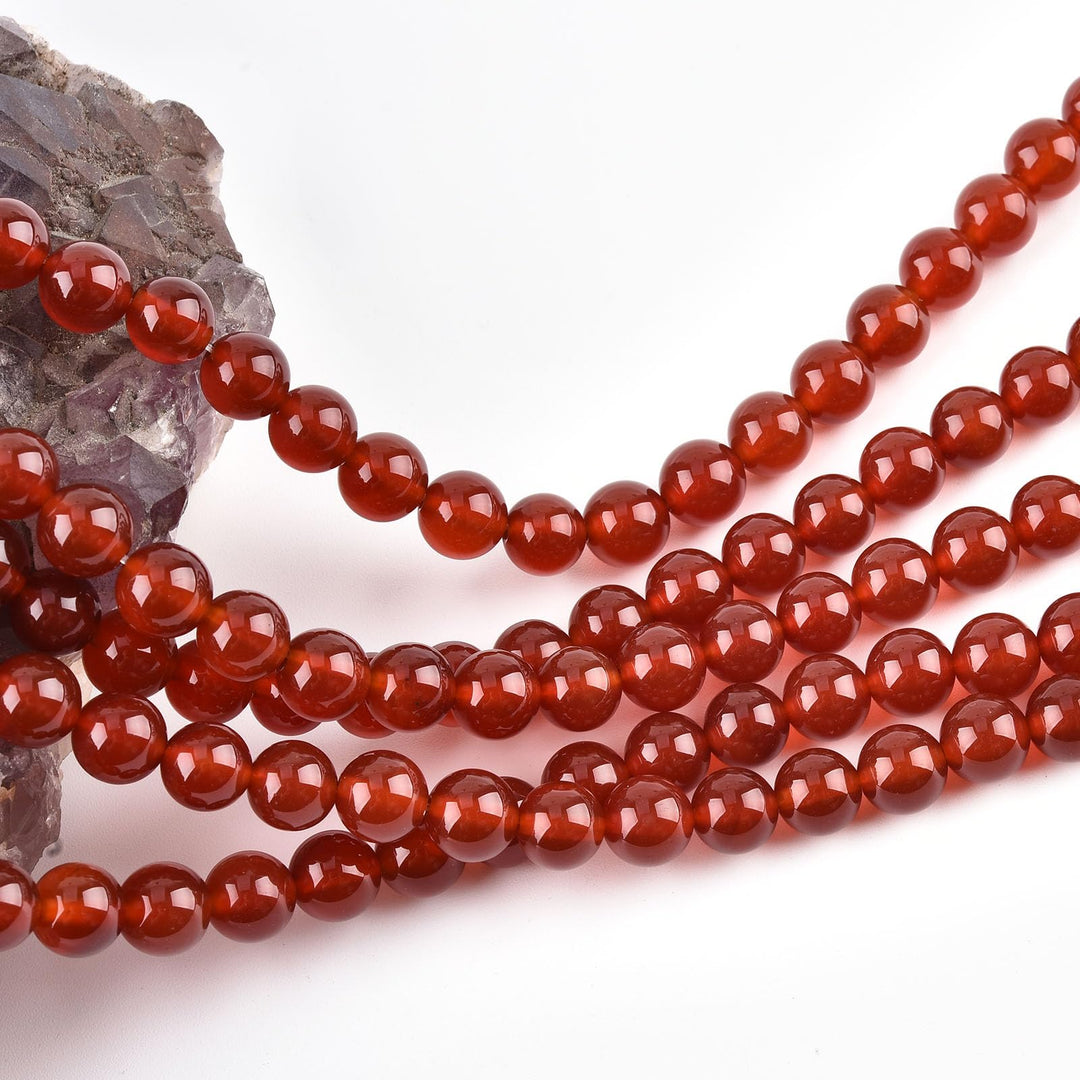 8mm Carnelian Beads Round Gemstone Loose Beads for Jewelry Making (46-48pcs/strand)