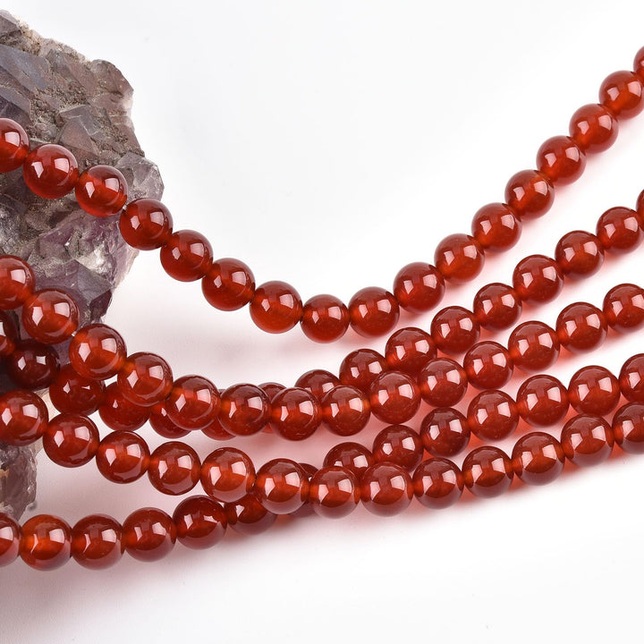 8mm Carnelian Beads Round Gemstone Loose Beads for Jewelry Making (46-48pcs/strand)