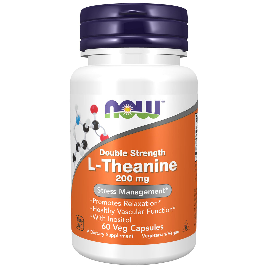 NOW Foods Supplements, L-Theanine 200 mg with Inositol,