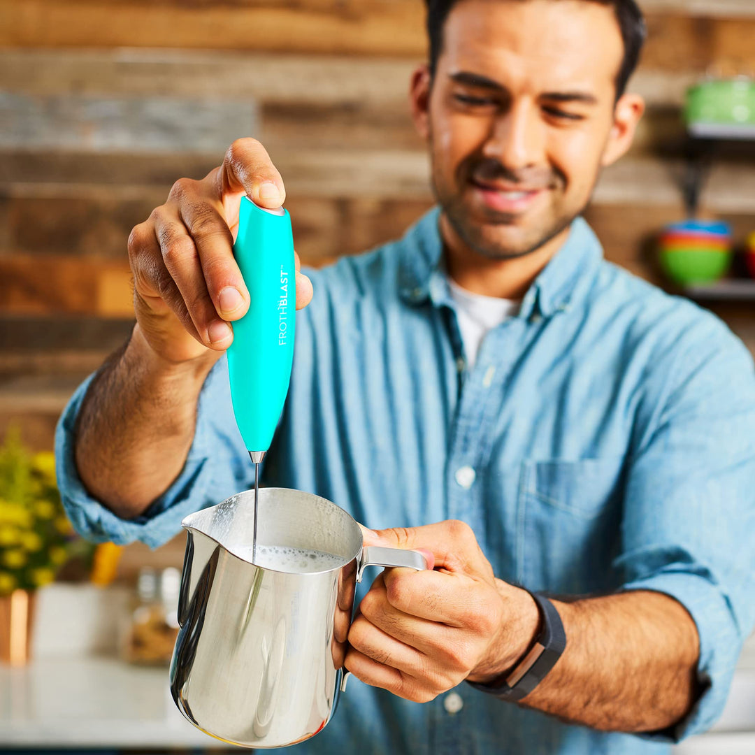 Milk Frother Handheld for Coffee (Foam Maker) Electric Whisk Drink Mixer for Lattes, Cappuccino, Frappe, Matcha, Hot Chocolate