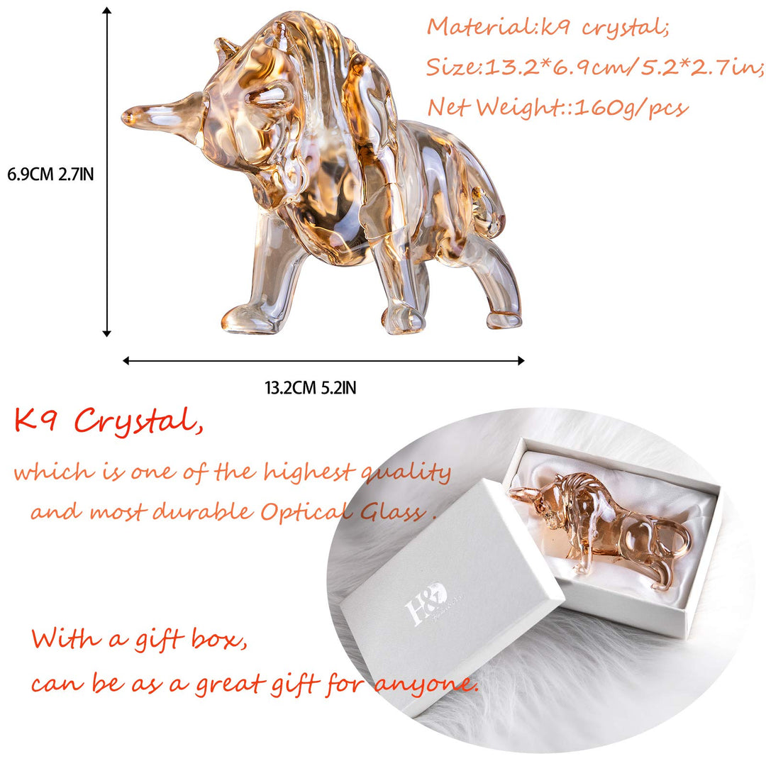 H&amp;D HYALINE &amp; DORA Charm and Lucky FengShui Crystal Statues Wall Street Bull Figurine Sculpture Home Office Desk Decorative Ornament