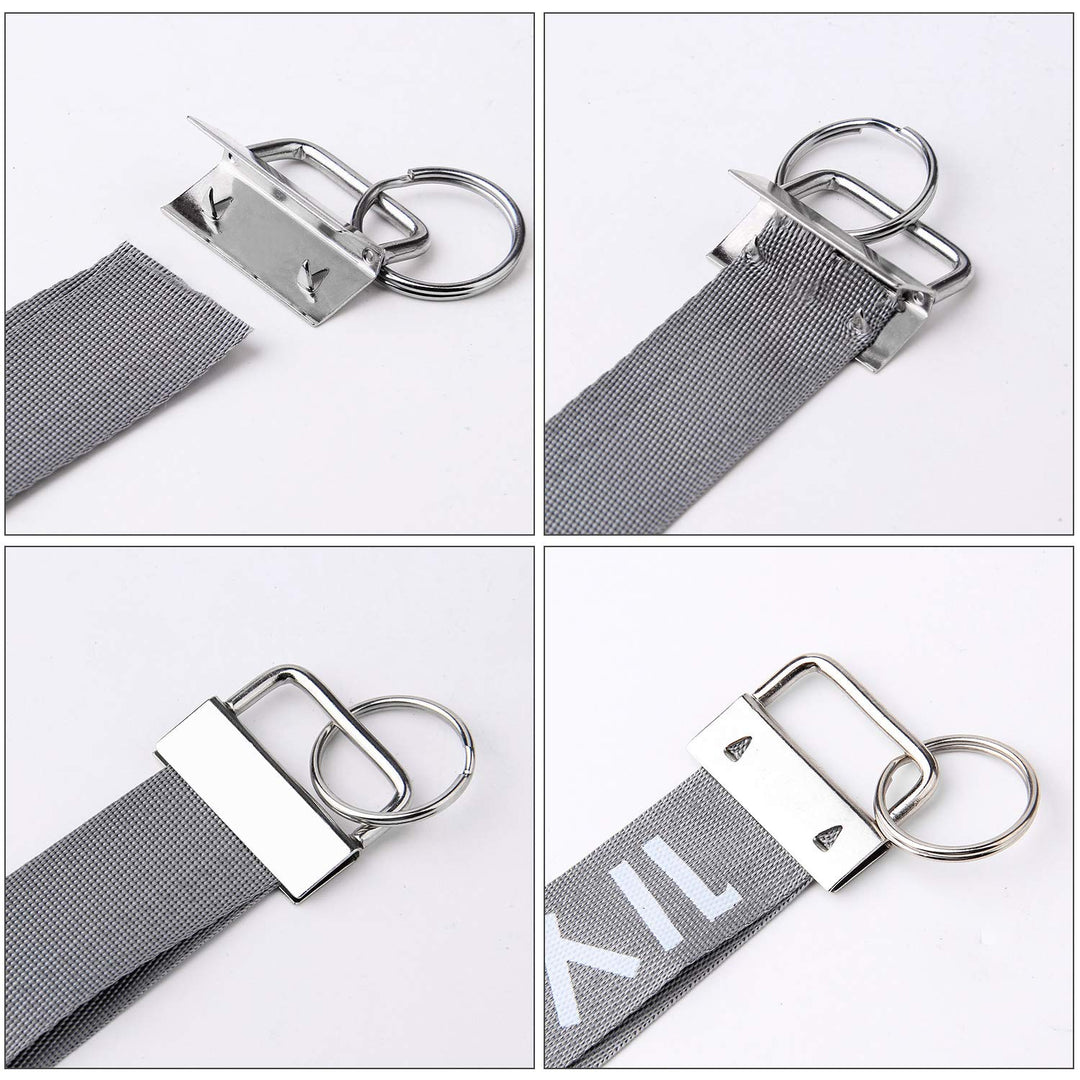 HRLORKC 50 Sets Key Fob Hardware Key Fob Keychain Wristlet with Split Ring 1 Inch