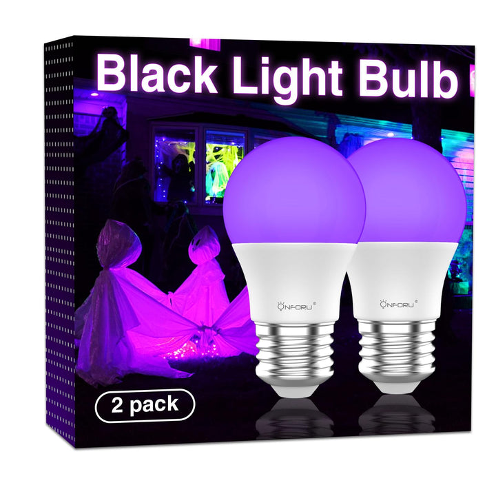 Onforu UV LED Black Lights Bulb, 7W A19 E26 Bulb, UVA L