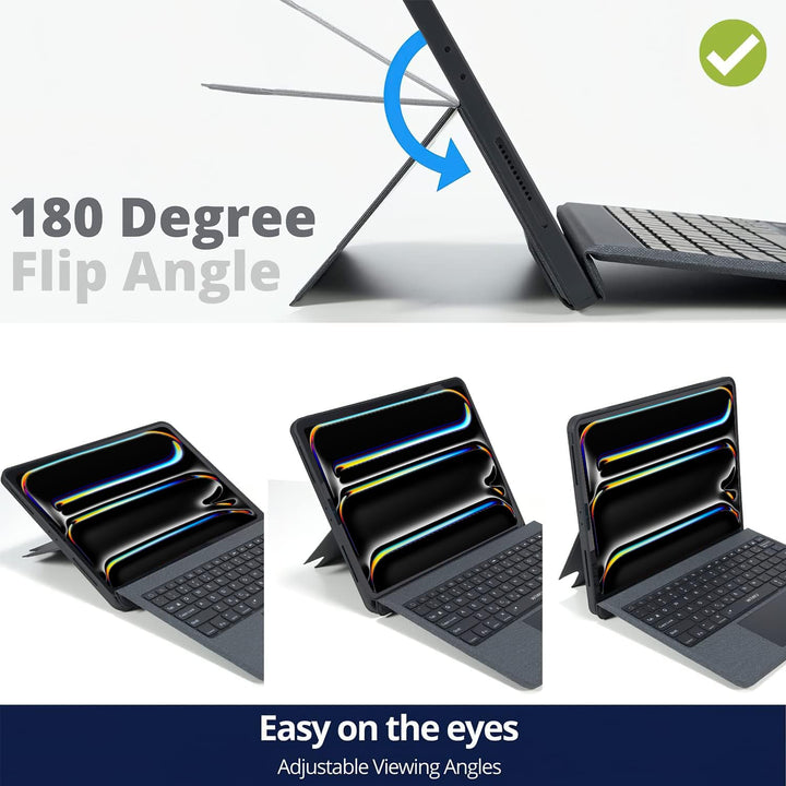 iPad Pro 12.9 Case with Keyboard: Detachable Wireless iPad Pro 12.9 Keyboard 6th 5th 4th 3rd Gen, iPad 12.9 Case with Keyboard &amp; Pencil Holder | Multi-Touch Trackpad, Backlits, Front &amp; Back Protection