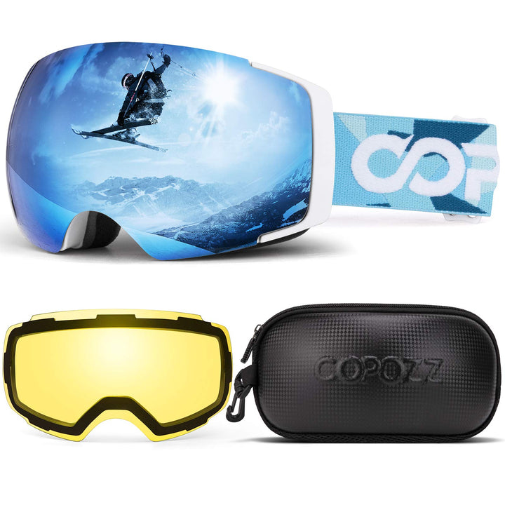 COPOZZ Polarized Adult Ski Goggles Set - M1 Magnetic Le