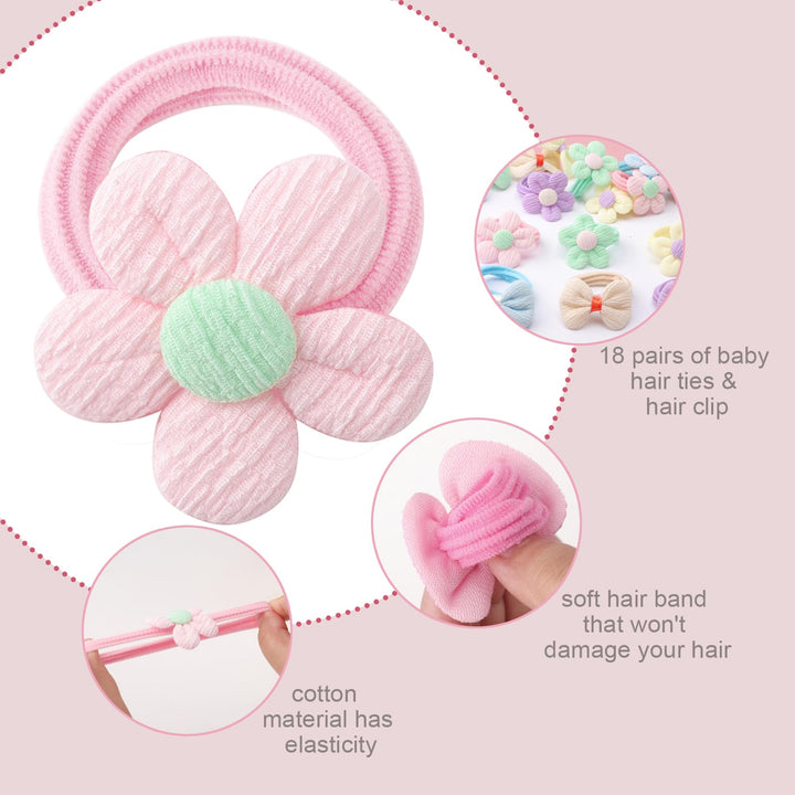 DRESHOW BQUBO Baby Girl Headbands with Bows Nylon Hairbands Handmade Hair Accessories for Newborn Infant Toddlers 10 Pack