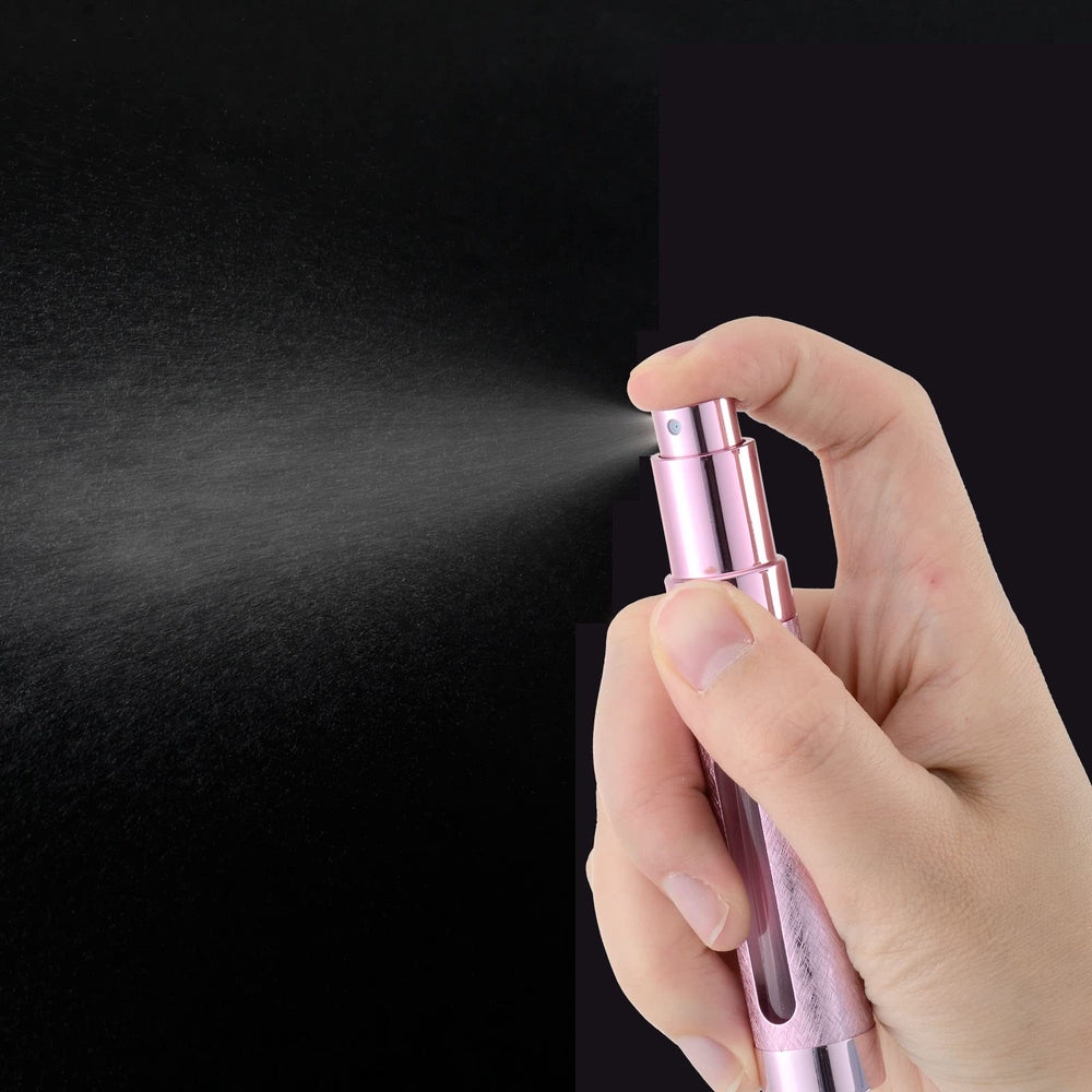 12ml Portable Mini Perfume Atomizer(6 PCS),Refilable Small Spray Bottle for Travel, Empty Pocket Cologne Sprayer, Glass inner and Aluminum Housing(0.4Oz,Pack of 6 with different colors)