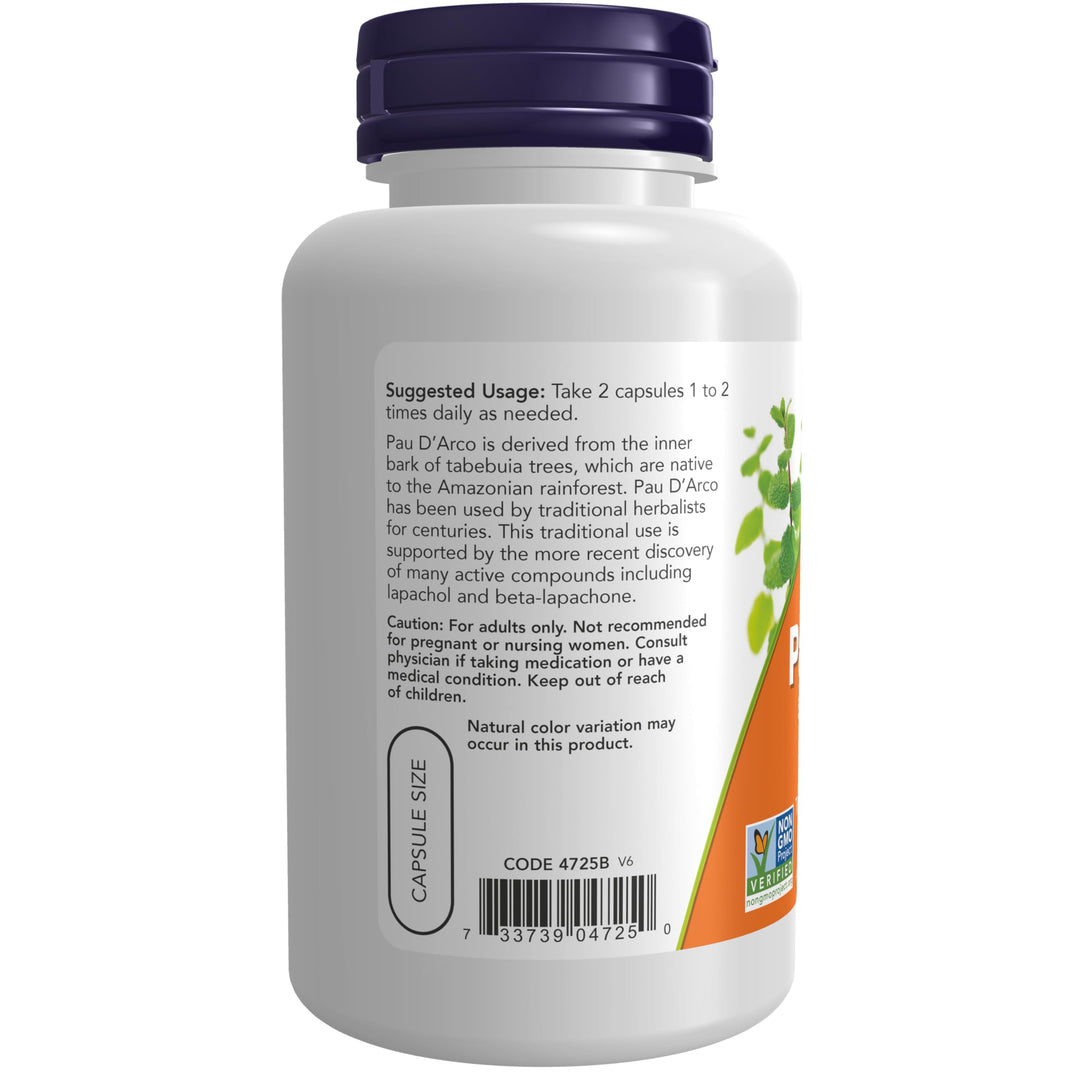 Now Foods Pau D&#39;Arco Veg Capsule (500 mg) -100 
