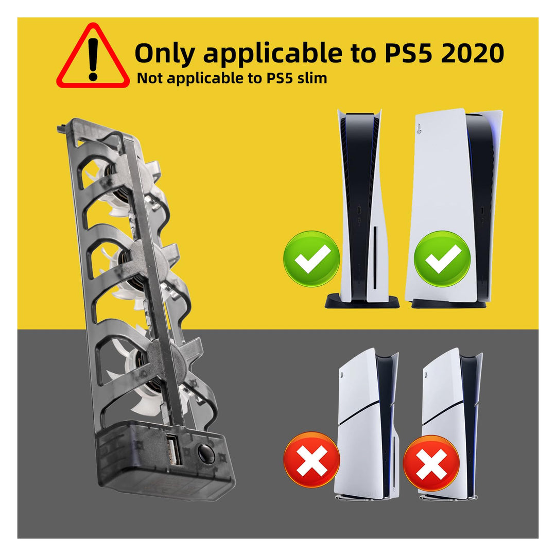PS5 Cooling Fans, PlayStation 5 Cooling Fan Compatible with PS5 Discs Edition and Digital Edition (NOT for PS5 Slim)