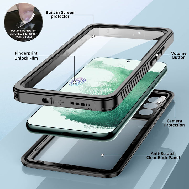 SPIDERCASE for Samsung Galaxy S22 Plus Case Waterproof,