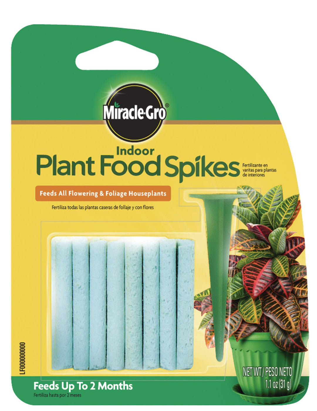 Indoor Plant Food Spikes, Includes 24 Spikes - Continuous Feeding for all Flowering and Foliage Houseplants - NPK 6-12-6