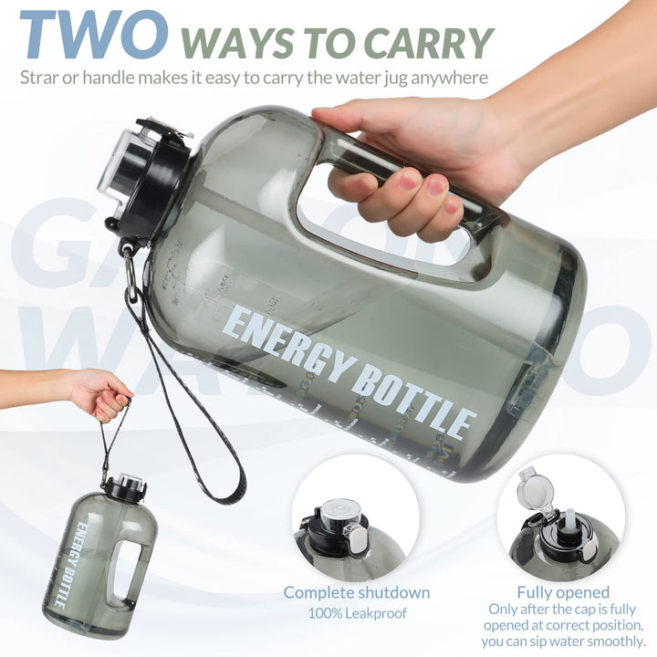 Bottled Joy Sports Water Bottle (50OZ/85OZ/1GALLON) Plastic Large Outdoor Water Tank Camping Portable Travel Drinking Plastic Water Bottle (85OZ/2.5L, Pink)